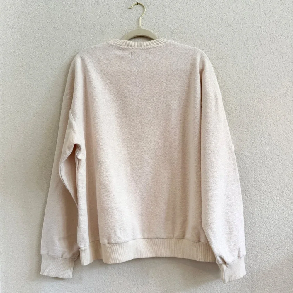 Stadium Goods Mens Cream Cotton Embroidered Logo Crewneck Sweatshirt Medium - Picture 9 of 13
